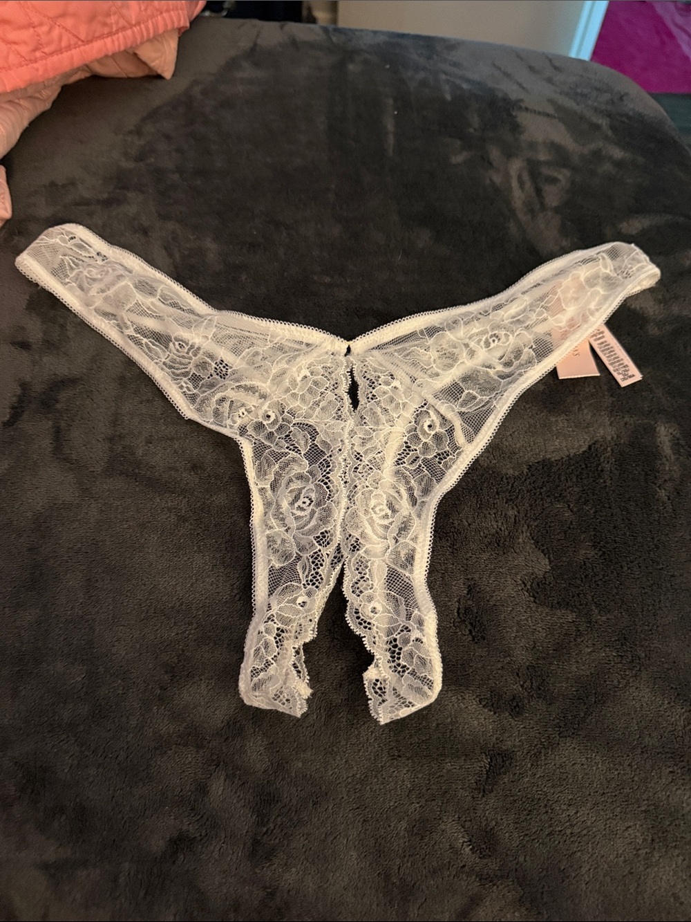 Victoria's Secret White Lace Thong